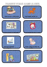 English Worksheet: Passive voice cards for a game (2 set)