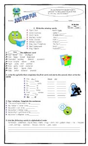 English Worksheet: Just for fun (Fast finishers)