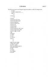 English Worksheet: a dictation on words for the text Salvatore by W. S. Moem