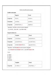 English worksheet: simple present rules