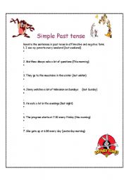 English worksheet: The simple past tense