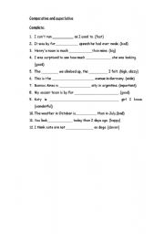 English worksheet: comparatives