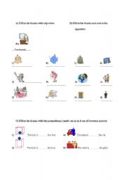 English Worksheet: feelings and prepositions