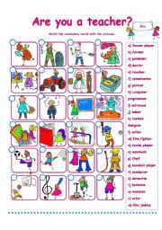 English Worksheet: Matching JOBS!  FIRST PART!