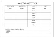 English worksheet: Amazing Adjectives
