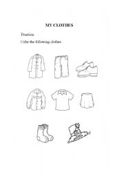 English Worksheet: My clothes
