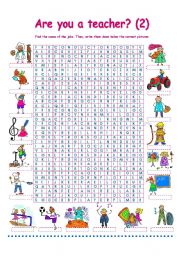 ARE YOU ATEACHER? PART 2- JOBS WORDSEARCH!
