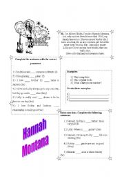 English Worksheet: Hannah Montana