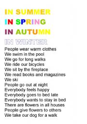 English worksheet: FOUR SEASONS