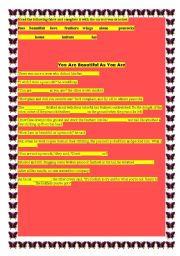 English Worksheet: beautiful