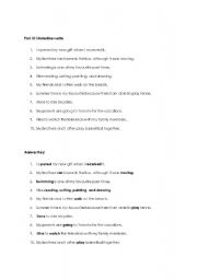 English Worksheet: Identifying Verbs