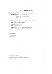 English Worksheet: At the Movies