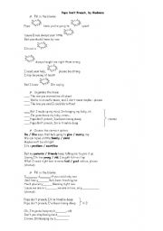 English worksheet: Papa dont preach - song  - Madonna