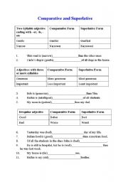 English worksheet: Comparative and Superlative 4