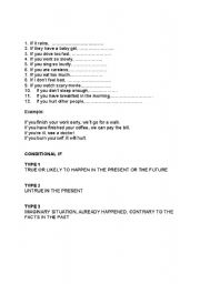 English Worksheet: if clause