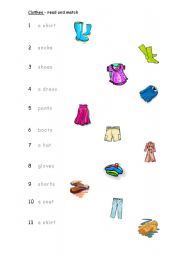 English Worksheet: Clothes matching