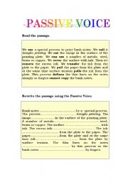 English Worksheet: PASSIVE VOICE