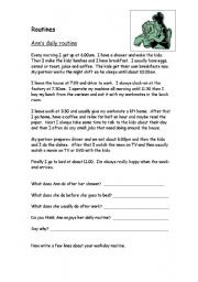 English Worksheet: Daily Routine