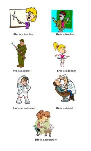 English worksheet: he or she?