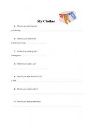 English worksheet: My Clothes