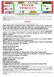 English Worksheet: teenage play - Peter Perfect