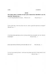 English Worksheet: giving advice