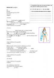 English worksheet: Barbie girl, Aqua