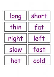 English Worksheet: Opposite Adjectives 2-Cards