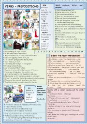 English Worksheet: Verbs + prepositions
