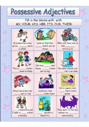 English Worksheet: Possessive Adjectives