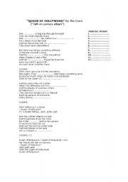 English Worksheet: Song-Queen of Hollywood by The Corrs