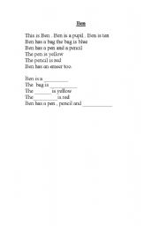 English Worksheet: Ben