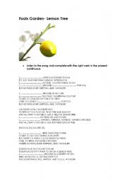 English Worksheet: Arbor Day. Lemon Tree by Fools Garden