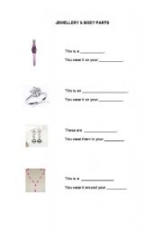 English worksheet: Jewellery & Body Parts