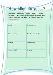 English Worksheet: how often do you...?