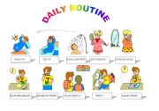 English Worksheet: daily routine 1
