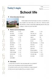 English Worksheet: School Life