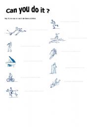 English Worksheet: Can you do it?