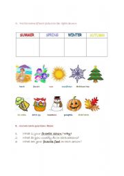 English Worksheet: FOUR SEASONS