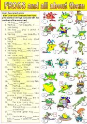 HOW MUCH DO YOU KNOW ABOUT FROGS? an easy ws for my ss  to complete during the summer time =) 