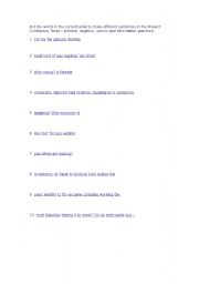 English Worksheet: Present Continuous