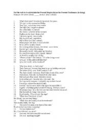 English Worksheet: Present Simple vs. Present Continuous