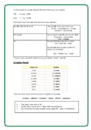 English worksheet: PLURAL x SINGULAR