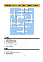 English Worksheet: 1 bat Phrasal Verbs crossword 4