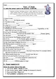 English Worksheet: A test -mixed tenses + a bit of vocabulary  4 pages