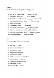 English worksheet: personal pronouns