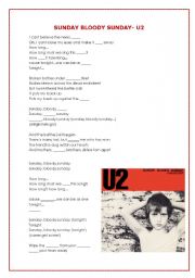 English Worksheet: SUNDAY BLOODY SUNDAY- U2