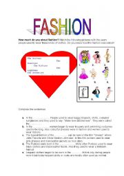 English worksheet: FASHION