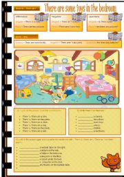 English Worksheet: There are some toys in the bedroom