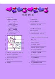 English Worksheet: verb to be